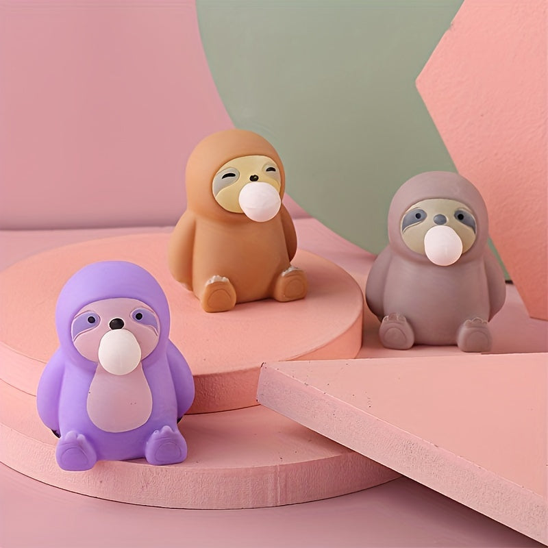 Jouet Anti-Stress Paresseux Mignon | Fidget Animal avec Compression Douce en Caoutchouc pour Soulager l'Anxiété et Fonction Bulles King of Toys