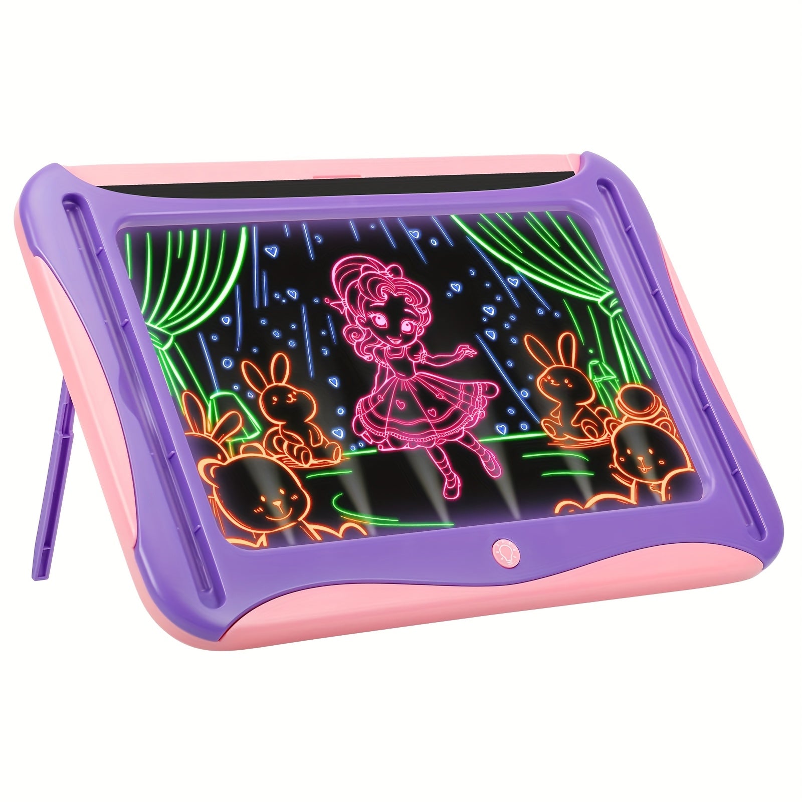 Tablette de dessin lumineuse LED | Planche à dessin magique avec 9 cartes recto-verso & 6 marqueurs – Jouet éducatif pour filles et garçons de 3 à 8 ans