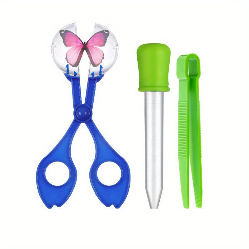 Set sensoriel 3pcs pour motricité fine - Pince ciseaux insecte, pince à épiler et compte-gouttes éducatif pour exploration extérieure King of Toys