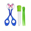 Set sensoriel 3pcs pour motricité fine - Pince ciseaux insecte, pince à épiler et compte-gouttes éducatif pour exploration extérieure King of Toys