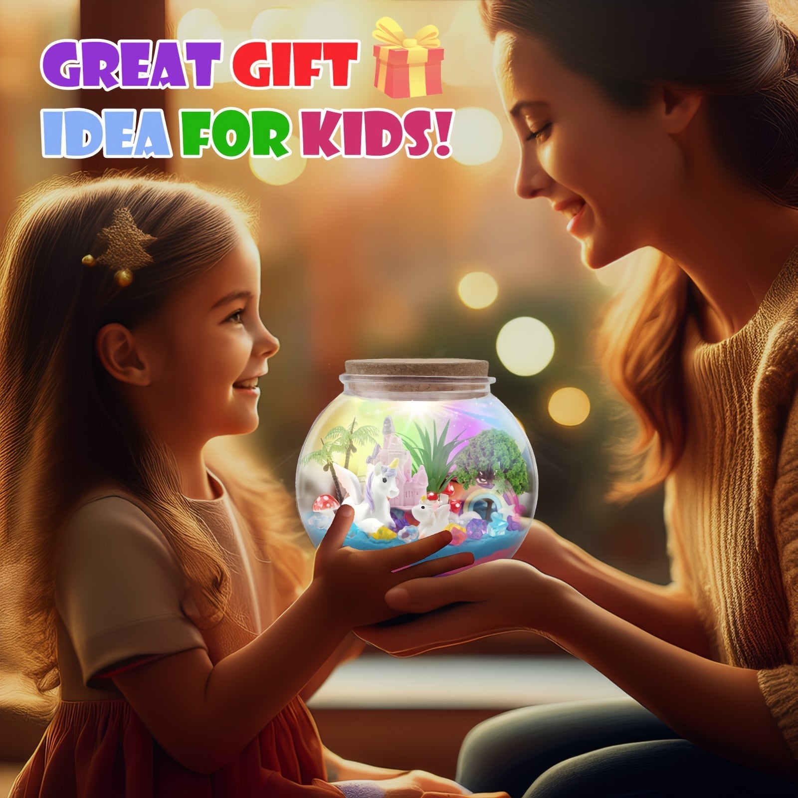 Terrarium Licorne Enchantée - Lampe LED et Jardin Magique DIY, Cadeau pour Enfants de 6 à 12 Ans King of Toys