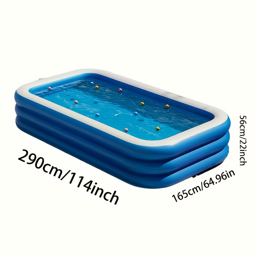 [Piscine Gonflable XL] Grande Piscine Gonflable Bleue avec Balles Bobo | PVC Résistant, Pliable & Portable pour Jardin, Pelouse, Terrasse – Parfait pour Réunions d'Été en Famille