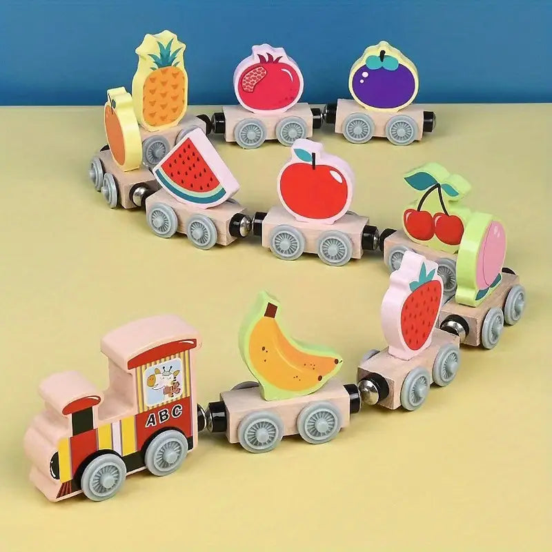 Magnetic Wooden Train Toys Trains (11 pieces) - Magnetic Toys From 1 Year Speelgoed Koning
