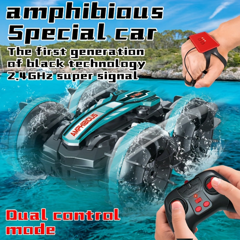 Voiture télécommandée double contrôle - Deux télécommandes, un geste et une poignée, véhicule RC submersible, voiture cascadeur, jouet, cadeau surprise.