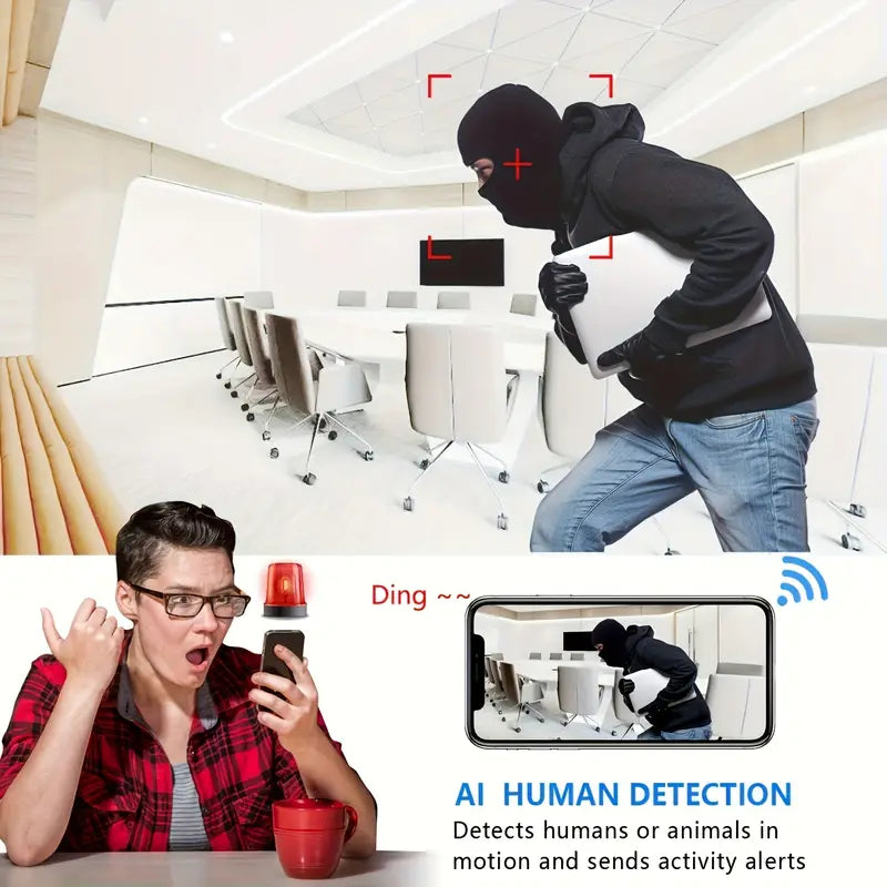 Caméra de Sécurité Intelligente WIFI pour Maison avec Détection de Mouvement De Speelgoed Koning