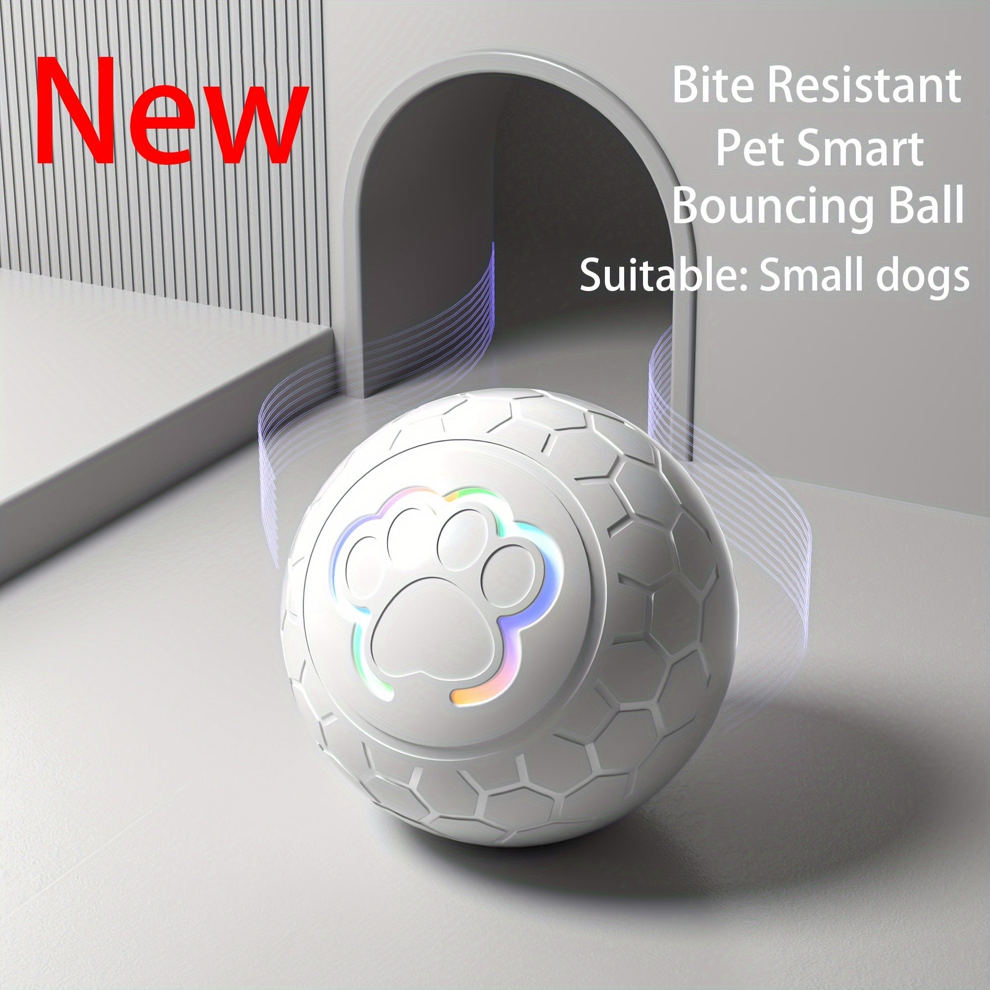 Balle interactive pour animaux de compagnie - Rechargeable, résistante aux morsures, balle intelligente rebondissante automatique, cadeau de Noël parfait. King of Toys