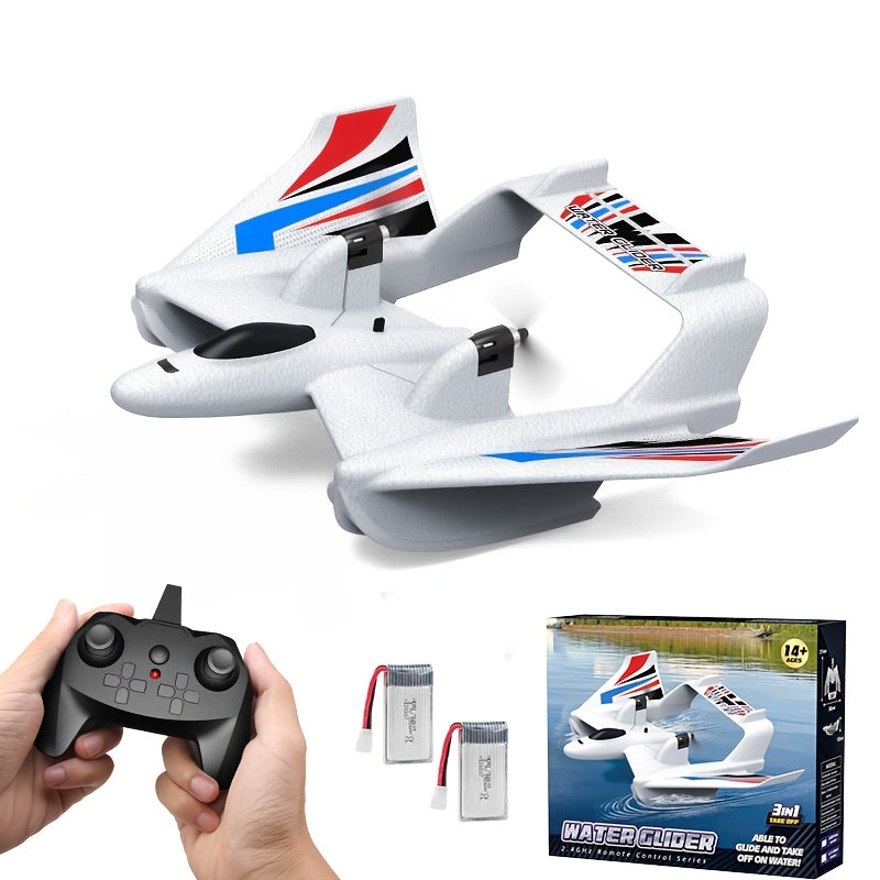 Avion RC Amphibie 2-en-1 – Avion Télécommandé en Mousse EPP pour Eau et Terre | Stabilisation Gyroscopique, Jouet à Ailes Fixes, Cadeau