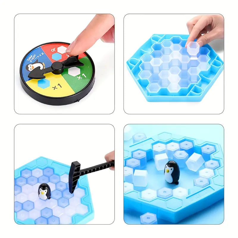 Jeu du Marteau Pingouin Icebreaker Bleu l Activités Familiales avec les Tout-Petits De Speelgoed Koning