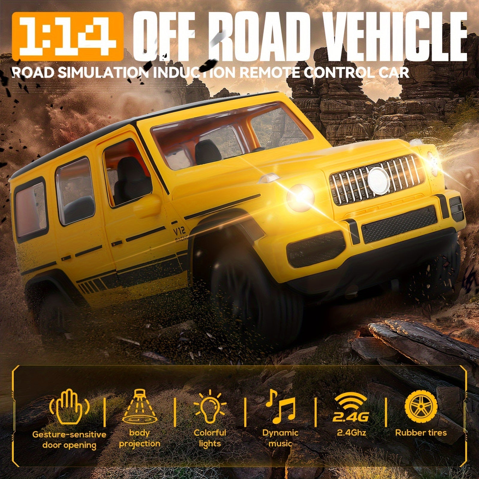 Voiture RC 1:14 - Véhicule Télécommandé 4WD avec LED et Portes Ouvrantes - Cadeau Enfants King of Toys