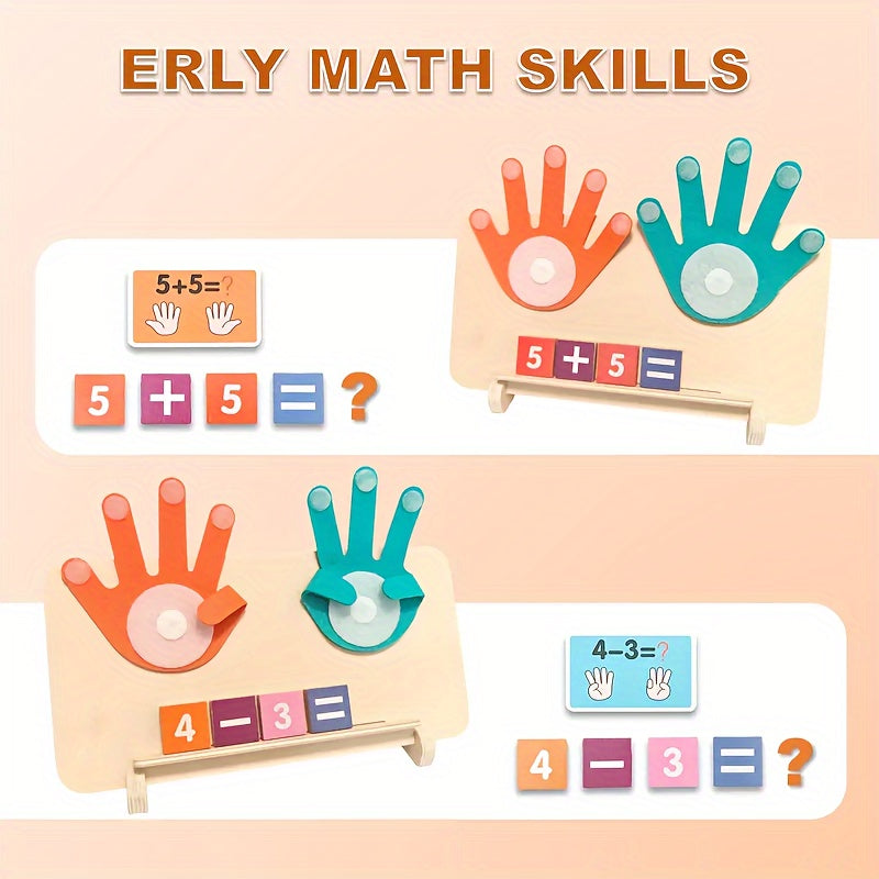 Tableau d'Apprentissage Mathématique en Bois Montessori pour Enfants 3 Ans et Plus - Outil Éducatif pour Apprendre à Compter, Additionner et Soustraire
