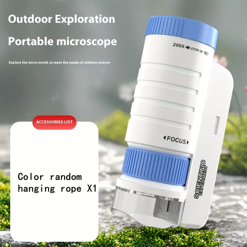 Microscope 200X HD pour Enfants – Jouet Scientifique Éducatif pour Explorations à la Maison