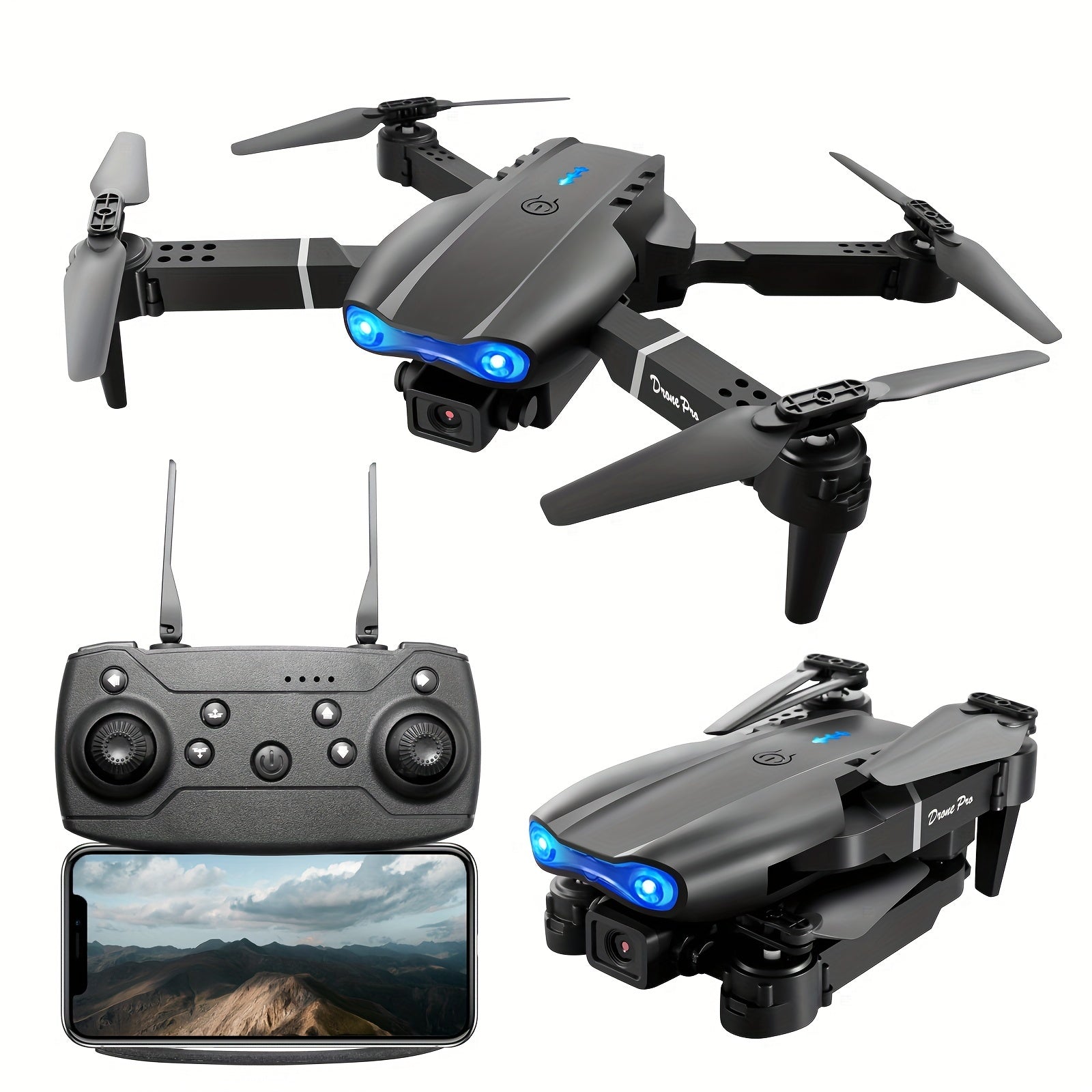 Drone RC Professionnel à Double Caméra | Jouet Télécommandé Pliable avec Maintien de Hauteur pour Utilisation Intérieure et Extérieure King of Toys