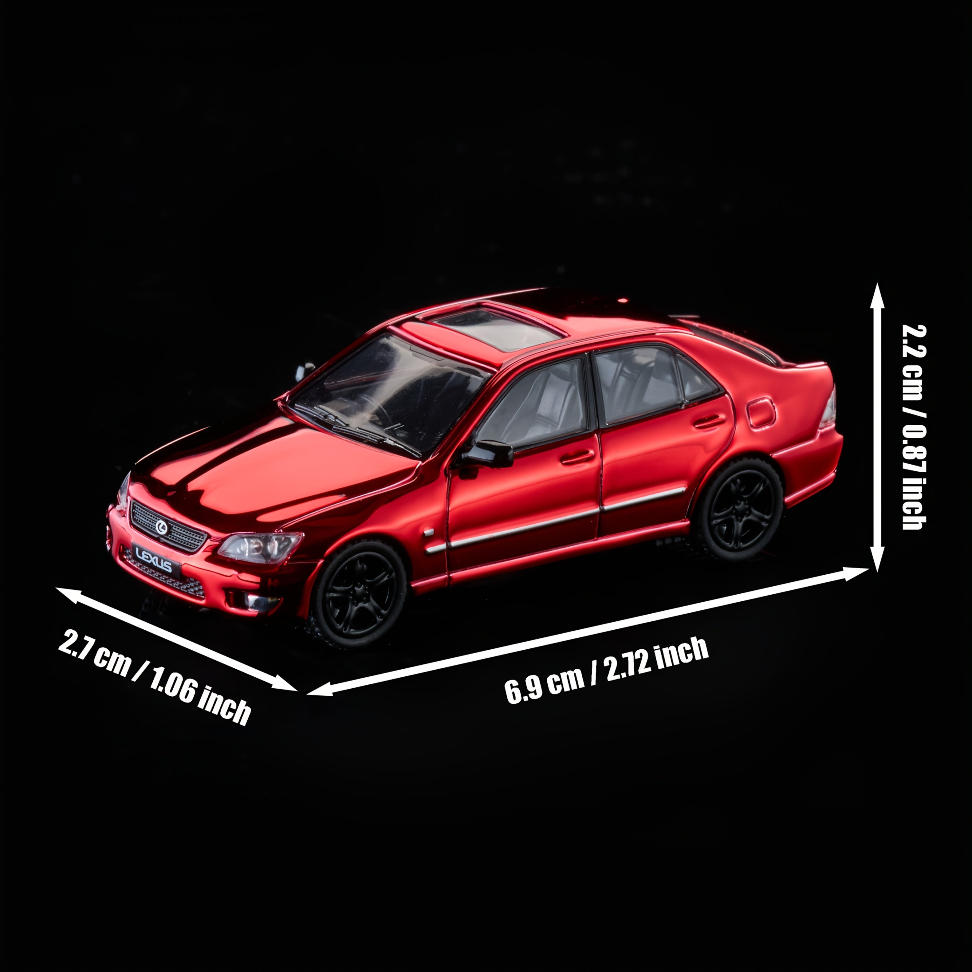 Modèle Lexus IS300 Échelle 1:64 - Métal Électroplaqué, Support - Cadeau Noël & Halloween King of Toys