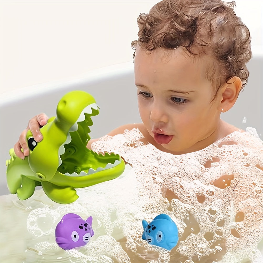 Crocodile de Bain Interactif – Jouet éducatif flottant avec action ludique, pour 0-3 ans King of Toys