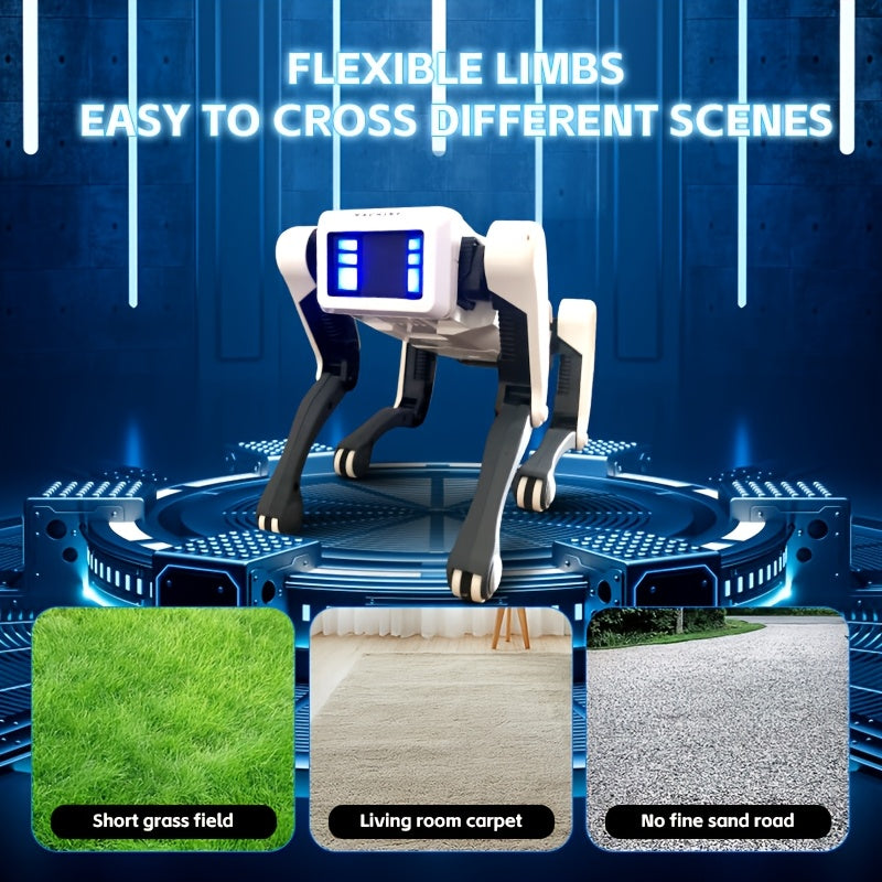 Robot Chien Intelligent AI | Mignon Compagnon AI, Commandes Vocales Programmables, Technologie Noire, Déverrouiller les futurs compagnons de jeu