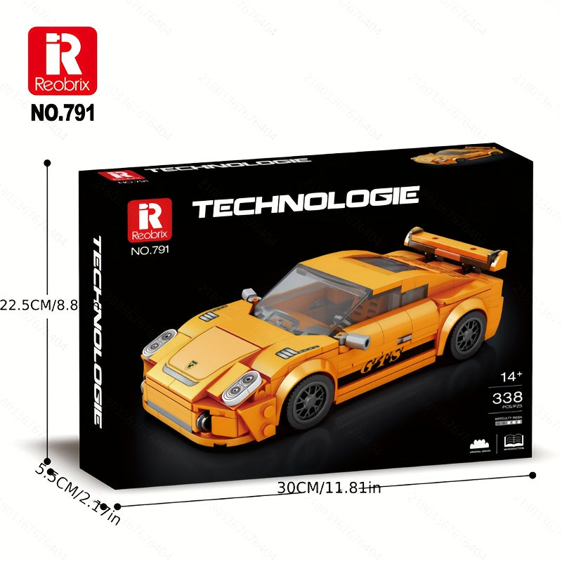 338pcs Blocs de Construction Voiture de Course DIY, Cadeau Noël King of Toys