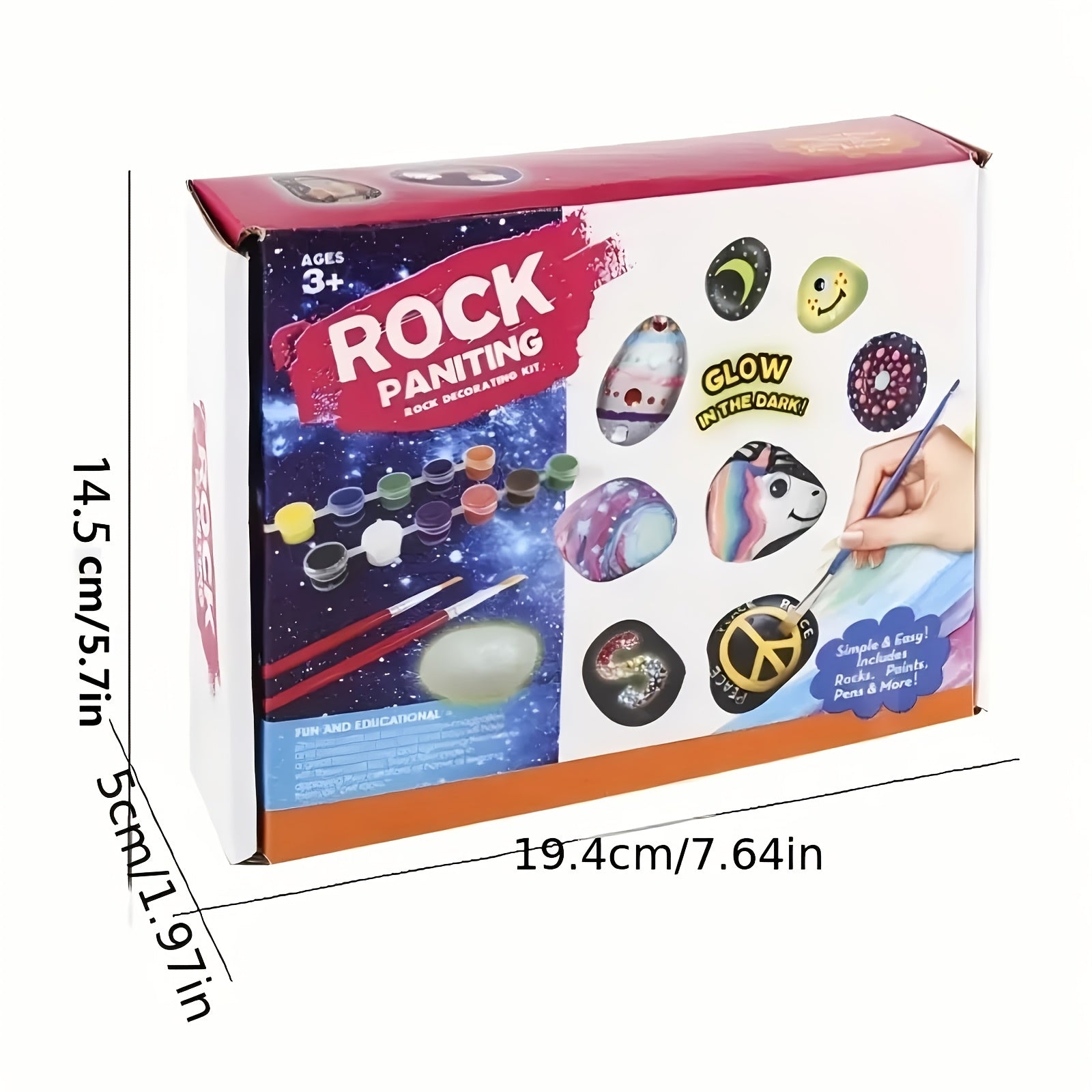 Kit DIY Peinture Pierres Lumineuses – Peintures Acryliques & Stylos – Art Créatif qui Brille dans le Noir