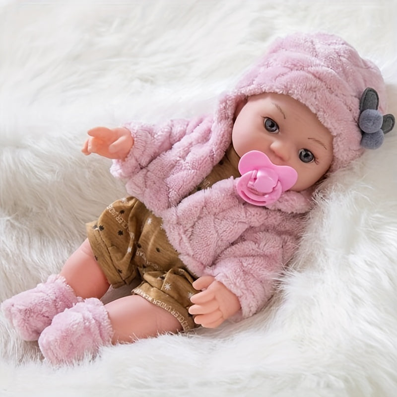 Poupée Reborn 30cm/12 pouces - Poupée Bébé Réaliste avec Bonnet, Chaussettes et Sucette - Cadeau de Festival King of Toys