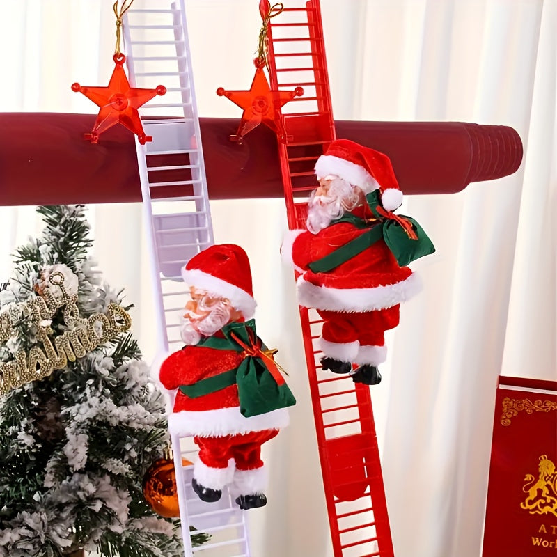 Père Noël Musical Grimpant avec Sac Cadeau - Décoration Parfaite pour Sapin & Fêtes de Noël King of Toys