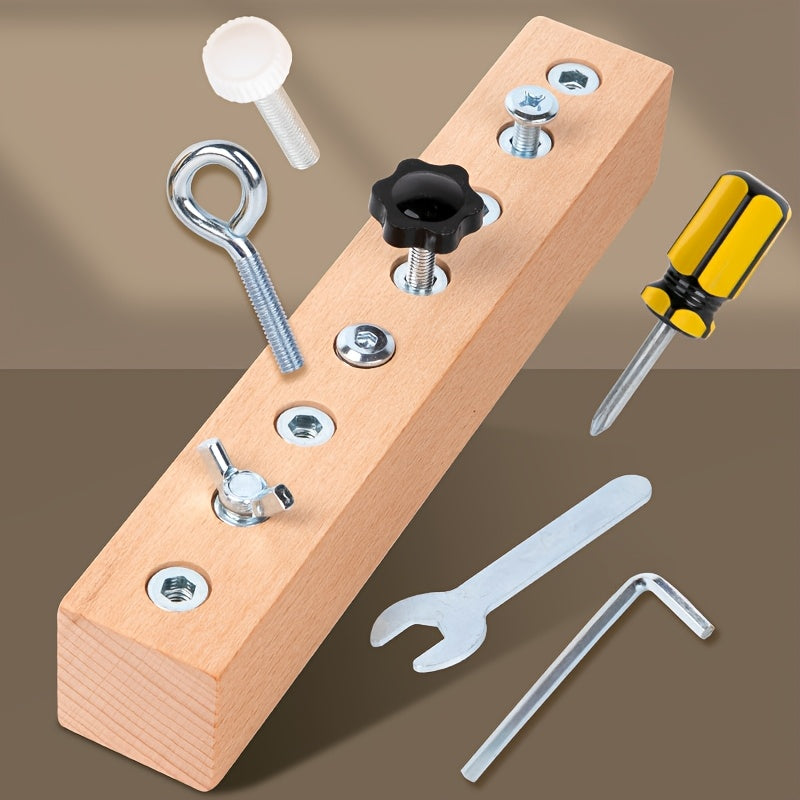 Jeu d'Assemblage en Bois Montessori pour Enfants 3 Ans et Plus - Kit d'Outils Écrous et Vis pour la Motricité Fine et la Concentration