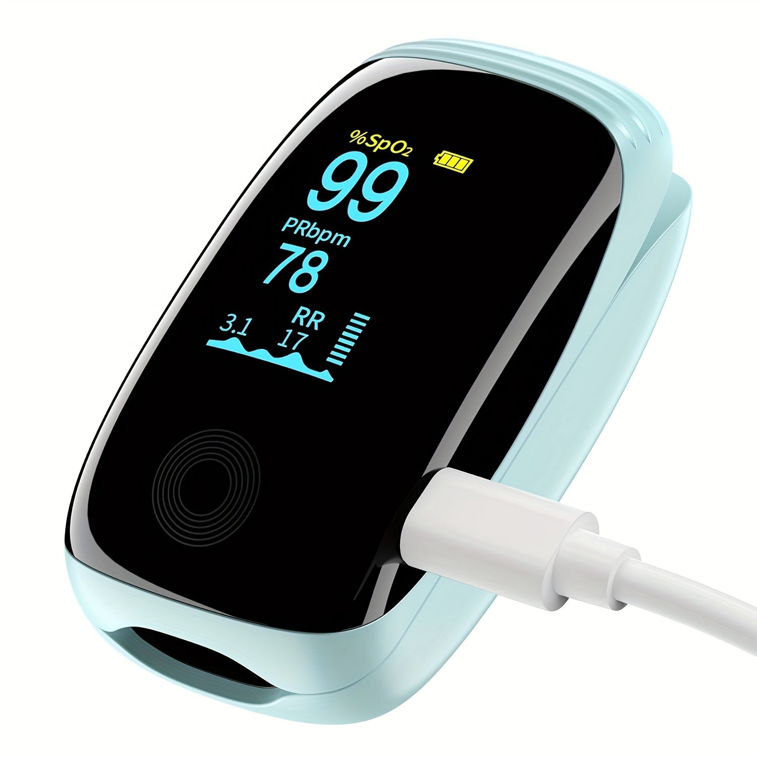 Oxymètre de Pouls à Pince Rechargeable pour Usage Universel - Moniteur de Saturation en Oxygène (SpO2) et Fréquence Cardiaque pour Sport et Maison