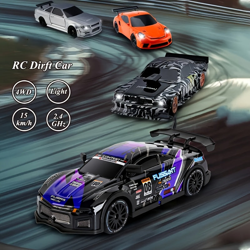 Voiture de course télécommandée 1/20, voiture de drift télécommandée sans fil 2.4G, 4WD Off-road Highway 15 Kilometers Per Hour, Boy Remote-controlled Toy Car