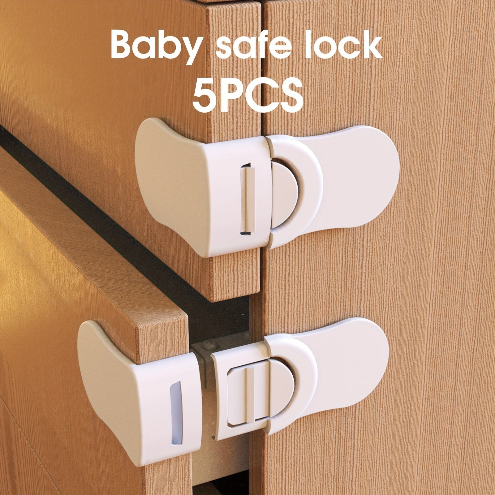 Looktosee Lot de 5 Verrous de Sécurité pour Armoires - Matériau ABS Sans Phtalates, Installation Facile Sans Perçage, Adhésif Puissant, Idéal pour Tiroirs, Réfrigérateurs, Parfait pour Offrir King of Toys