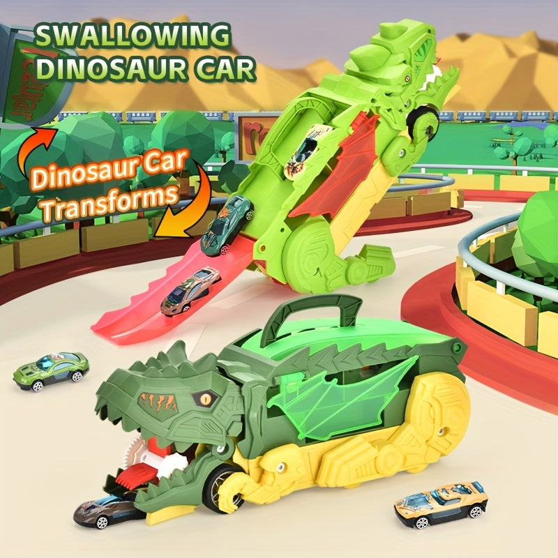 Camion Dinosaure T-Rex avec Voitures Miniatures | Jouet Éducatif 6pcs | Cadeau Idéal Noël, Anniversaire, Halloween Enfants 3-6 Ans King of Toys