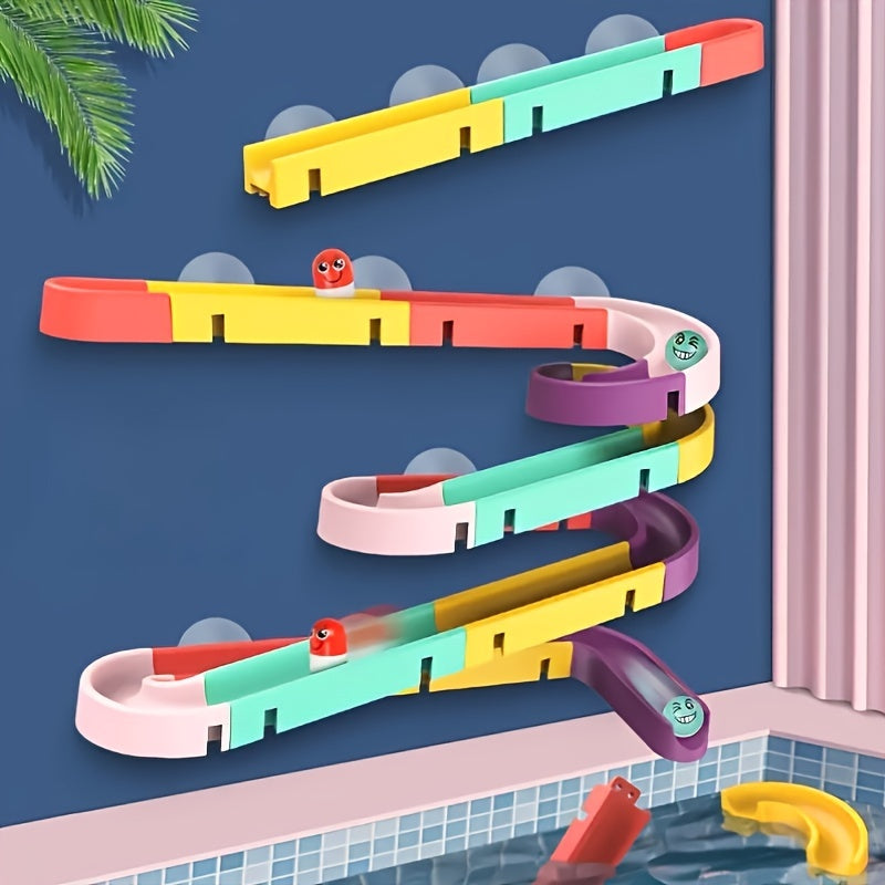 Set Interactif de Bain | Circuit à Billes pour 0-3 Ans | Assemblez Tuyaux et Billes pour Activité Ludique sous la Douche | Pas de Piles, Plastique Non Toxique King of Toys