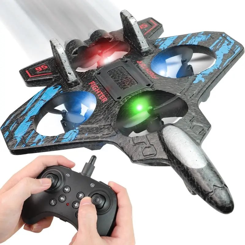 Avion RC Jet avec lumière | Avion télécommandé avec roulis à 360° pour enfants, jouets volants