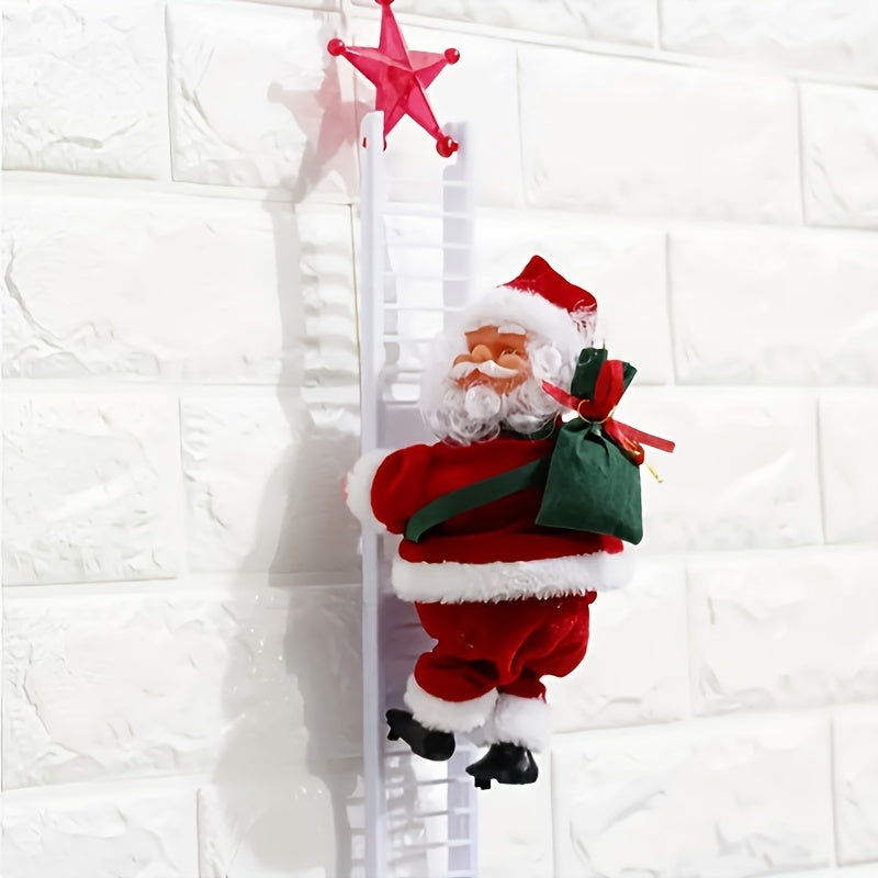 Père Noël Musical Grimpant avec Sac Cadeau - Décoration Parfaite pour Sapin & Fêtes de Noël King of Toys