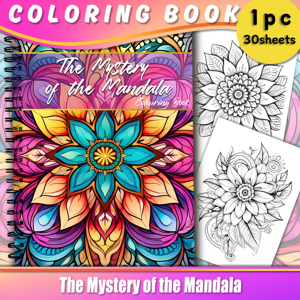 Livre de Coloriage à Spirale pour Ados & Adultes – 30 Motifs Uniques, Papier 100g, Détente et Cadeaux