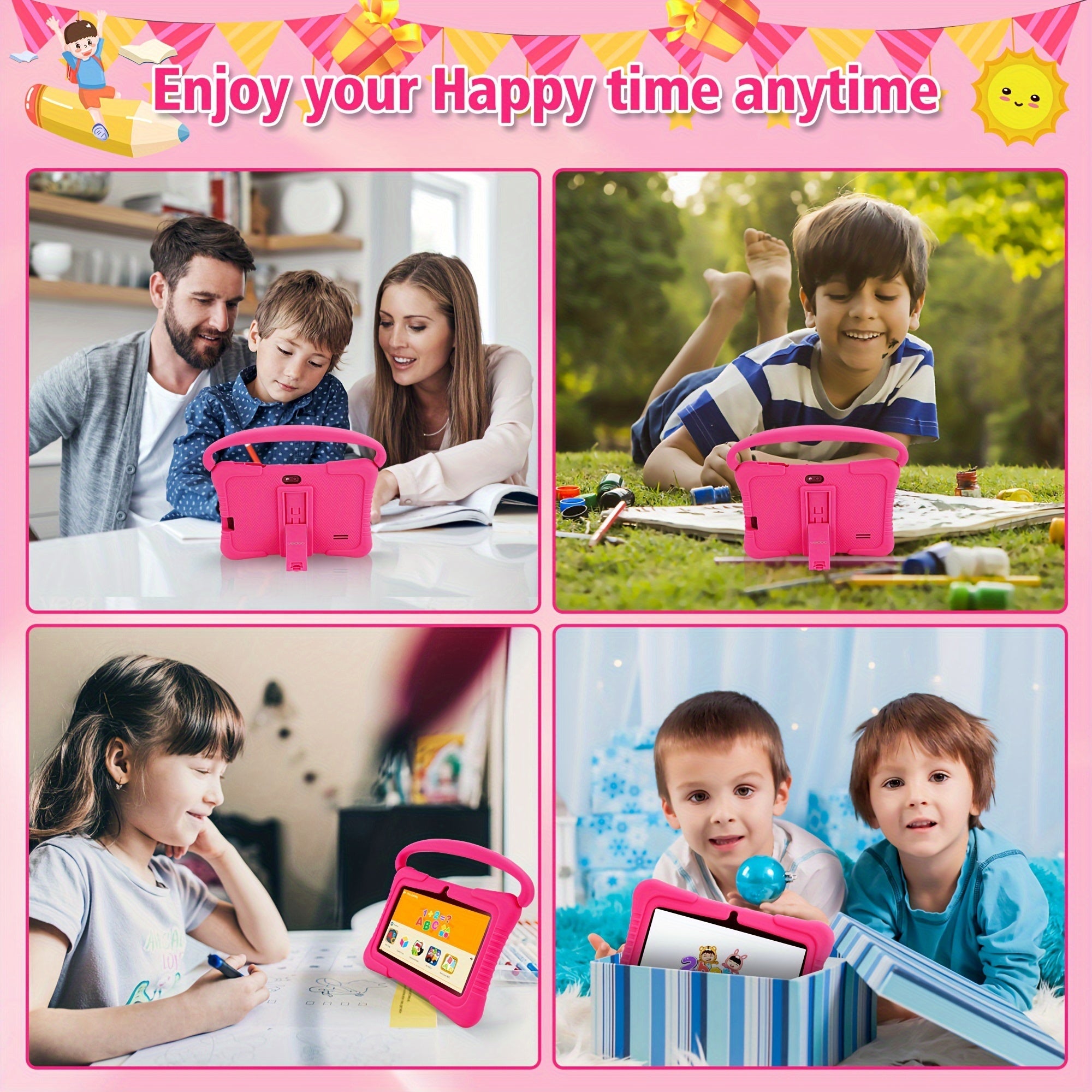 Tablette Enfant 7'' Android | 2GB RAM, 32GB ROM, Écran Protecteur, WiFi, Double Caméra, Jeux, Contrôle Parental | Cadeau Idéal Noël & Halloween King of Toys