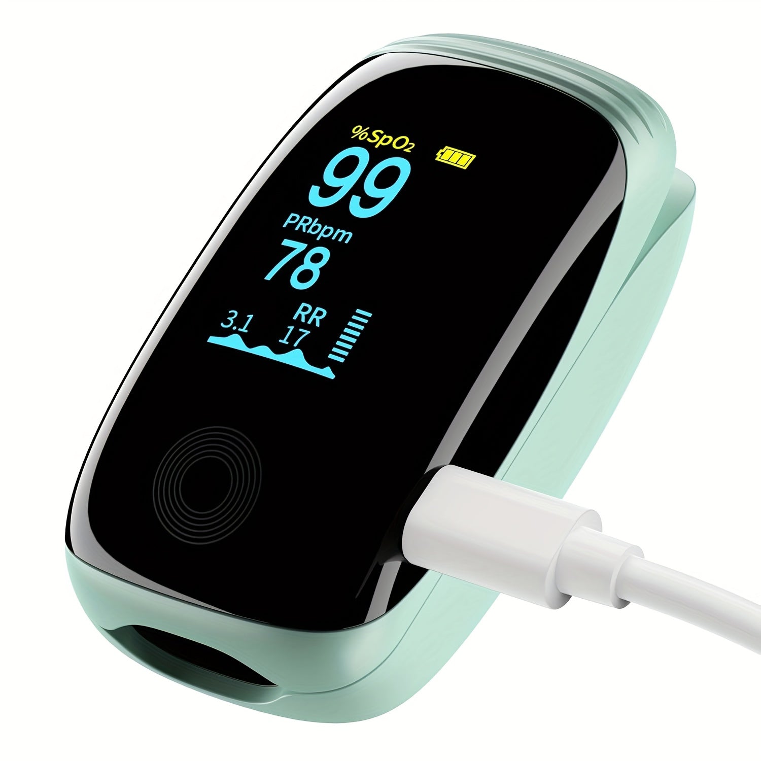 Oxymètre de Pouls à Pince Rechargeable pour Usage Universel - Moniteur de Saturation en Oxygène (SpO2) et Fréquence Cardiaque pour Sport et Maison