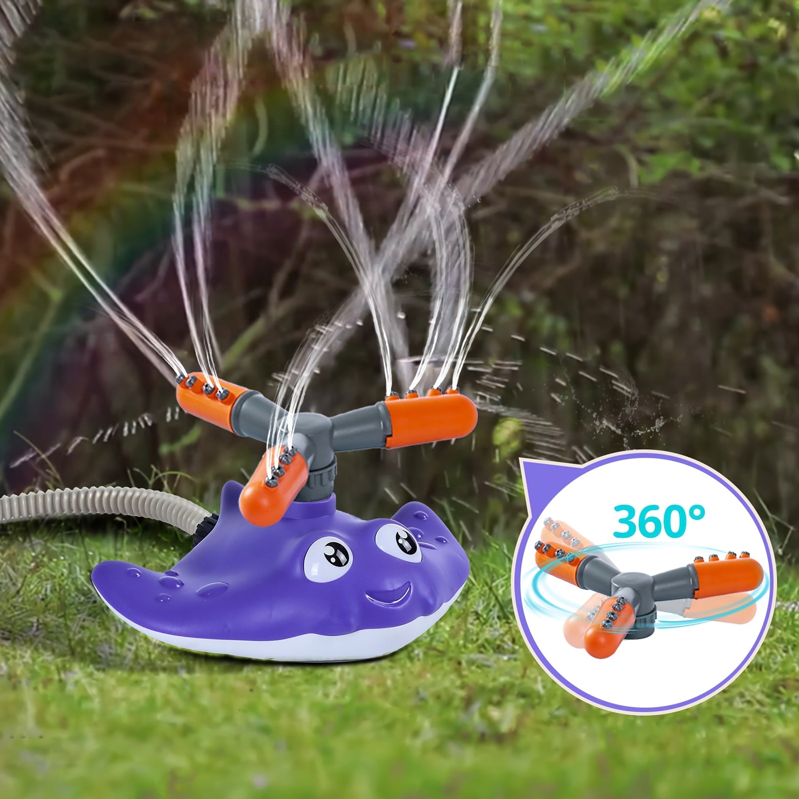 Jeu d’Arrosage 4-en-1 Base-ball & Lance-fusée pour Enfants | Jouet d’eau extérieur avec 3 jets, arroseur rotatif 360°, 3 fusées | Activité d’Été pour Jardin et Piscine