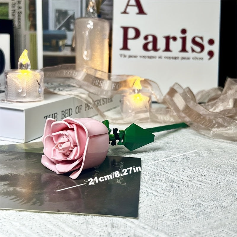 Rose en Briques de Construction DIY | Jouet de Construction Décoratif Cadeau de Noël King of Toys