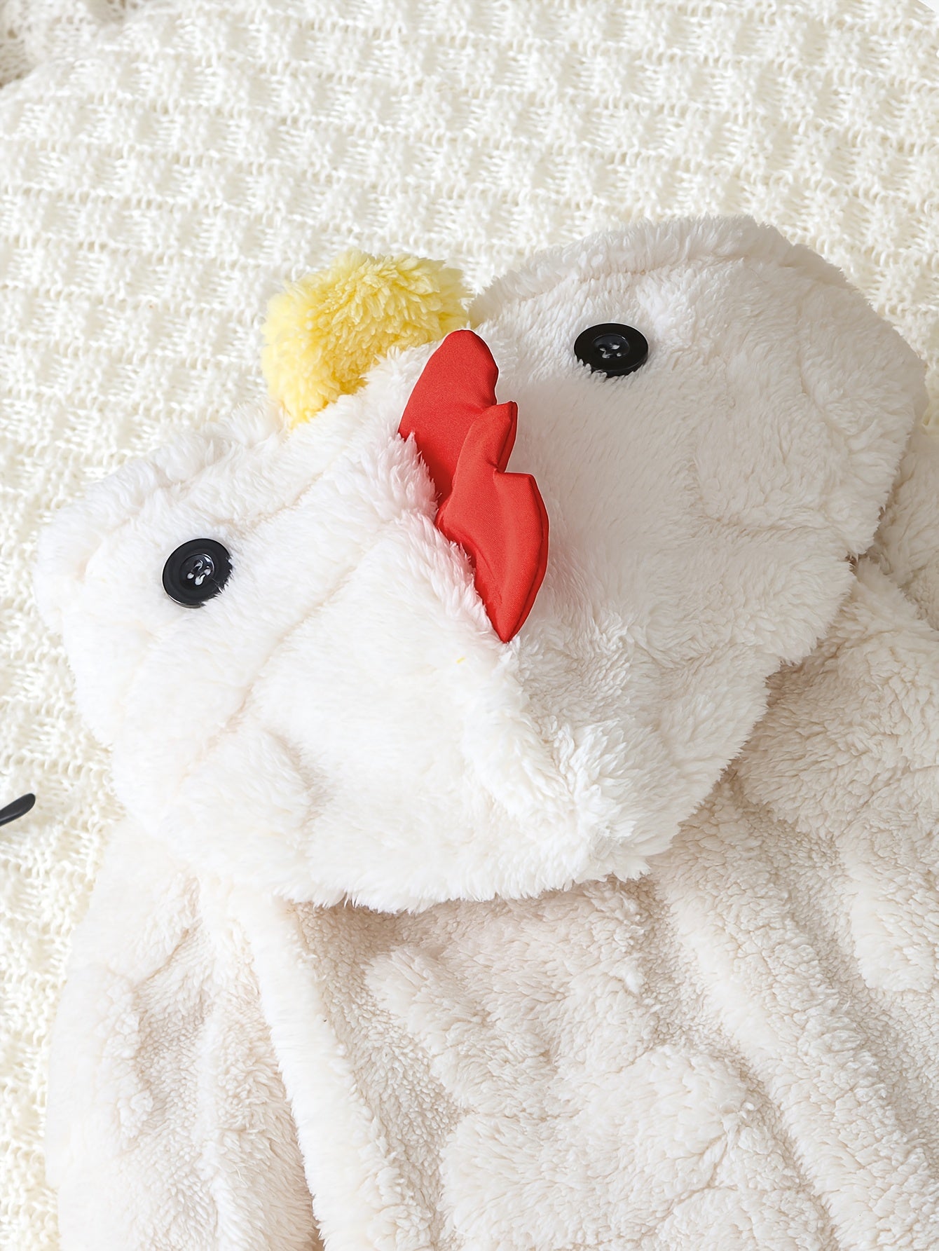 Combinaison Bébé Unisexe en Polaire Motif Poussin - Grenouillère à Capuche Chaude et Douce pour Filles et Garçons (Automne/Hiver)