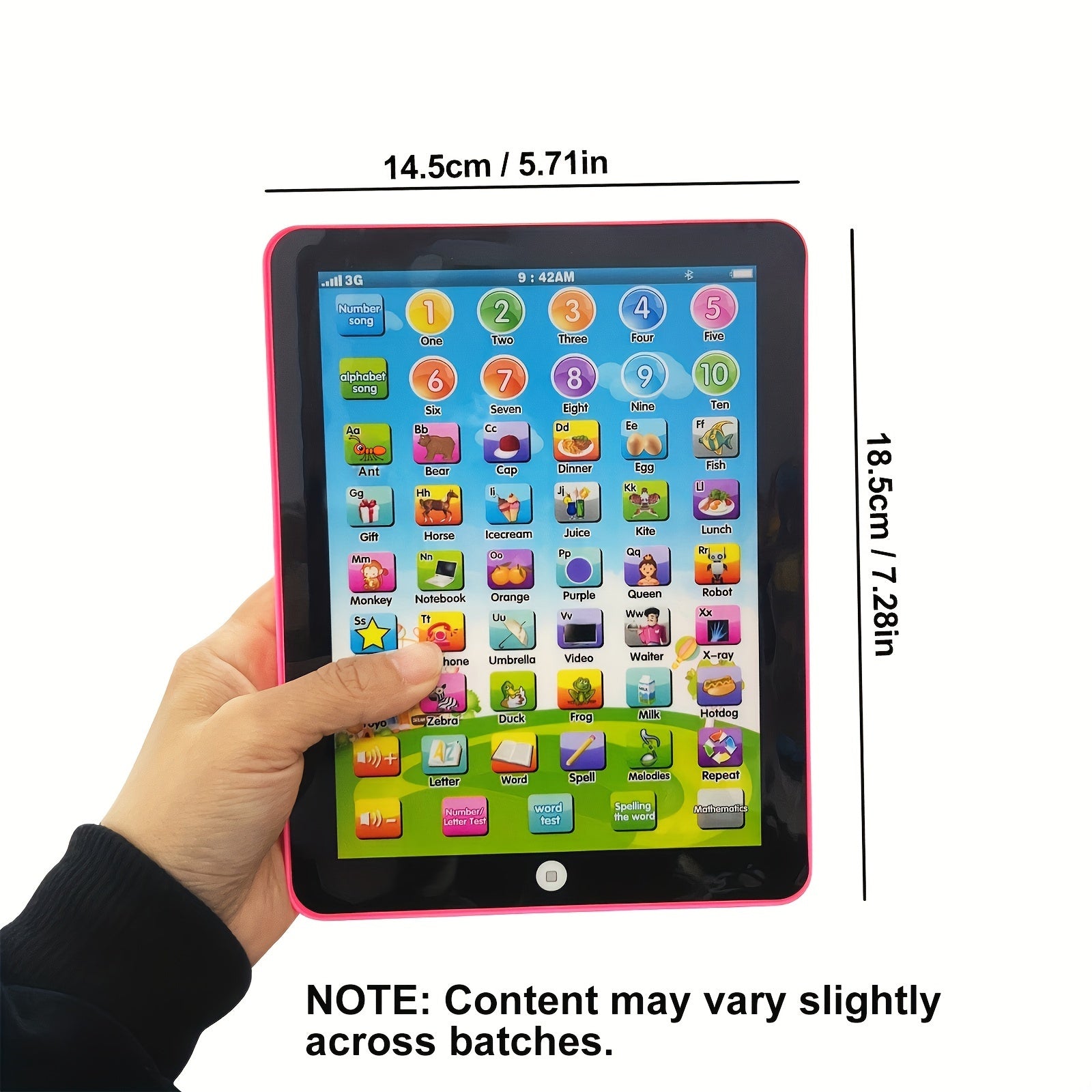 Tablette Éducative Amusante pour Garçons et Filles Alimentée par Batterie Multicolore King of Toys