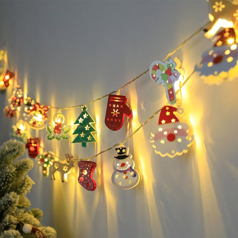 Guirlande lumineuse de Noël LED | Décoration intérieure pour fêtes de Noël avec Père Noël et bonhomme de neige King of Toys