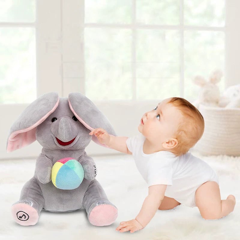 PeekPal Éléphant Musical – Peluche interactive avec sons et fonctions tactiles