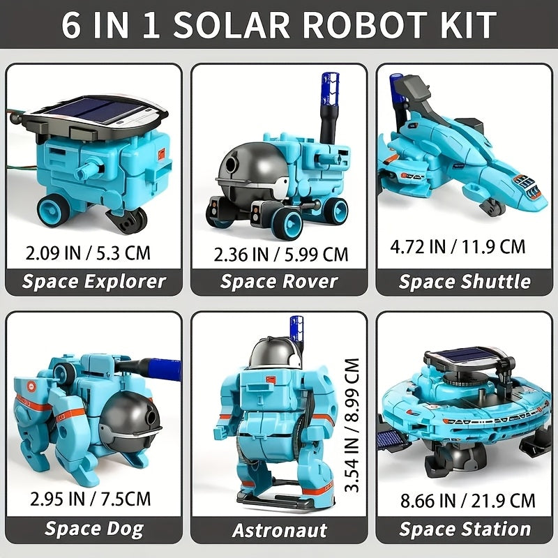 Kit Robotique Solaire 6-en-1 – Jouet Éducatif Scientifique pour Enfants 8-13 Ans