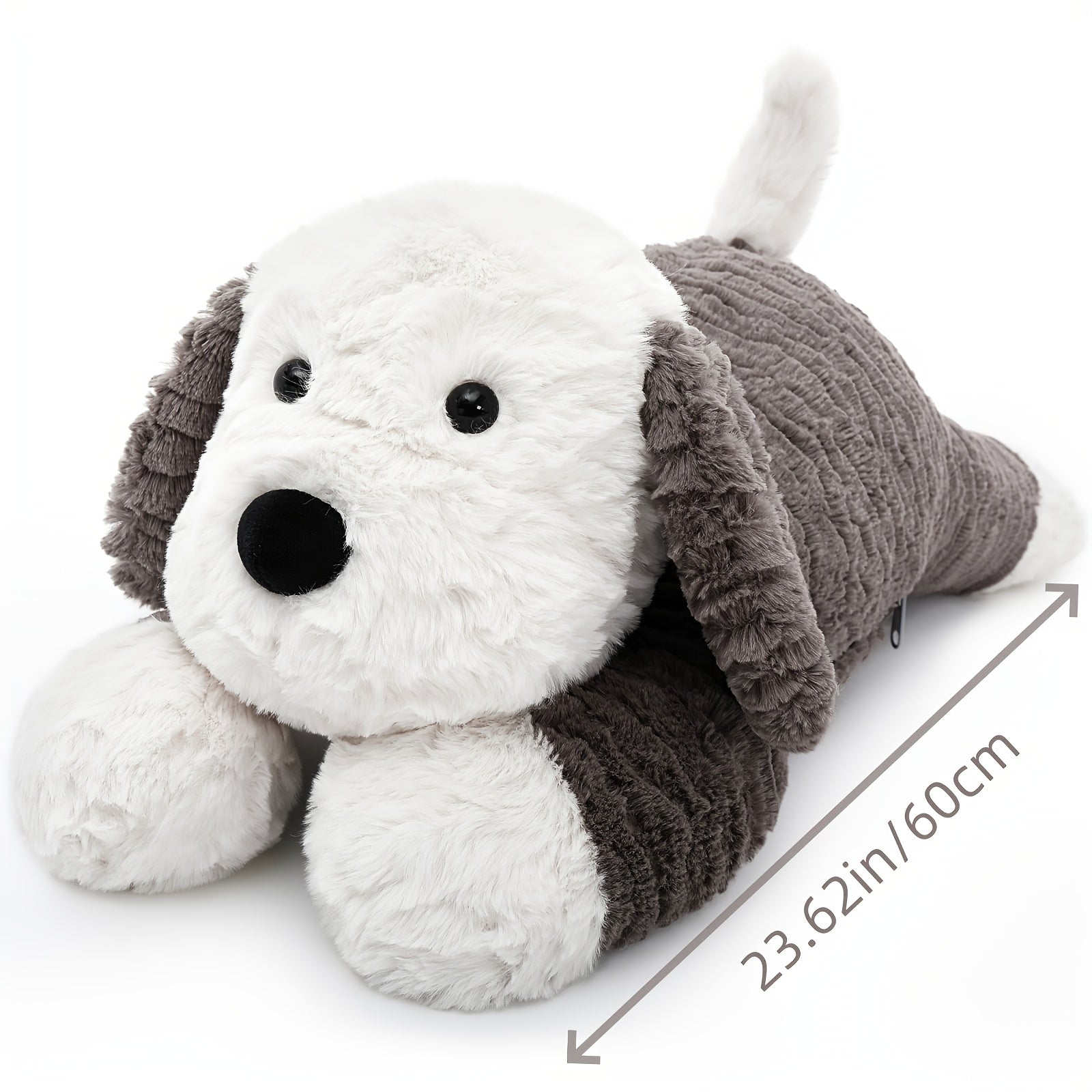Chien en Peluche Lesté – 1,8 kg avec Perles Chauffantes Micro-ondes | Jouet Réconfortant Chauffant pour Enfants & Adultes, Sans Parfum, Yeux 3D Mignons