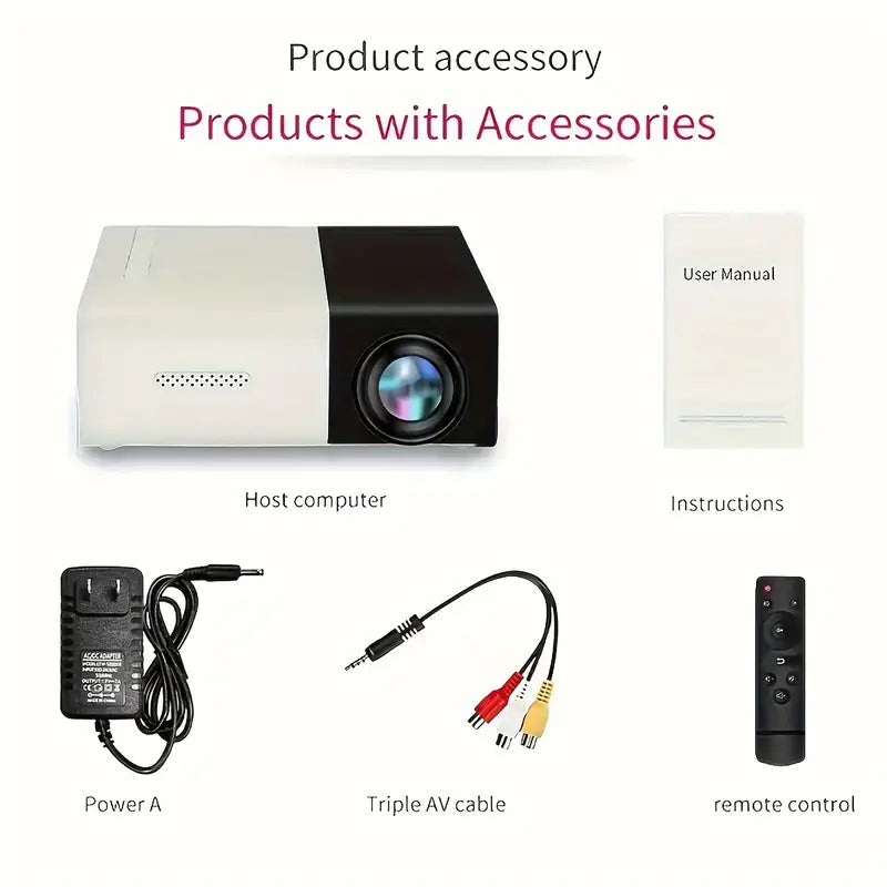 Projecteur HD Portable 1080P LED : Idéal pour l'Extérieur, l'Intérieur et le Camping De Speelgoed Koning