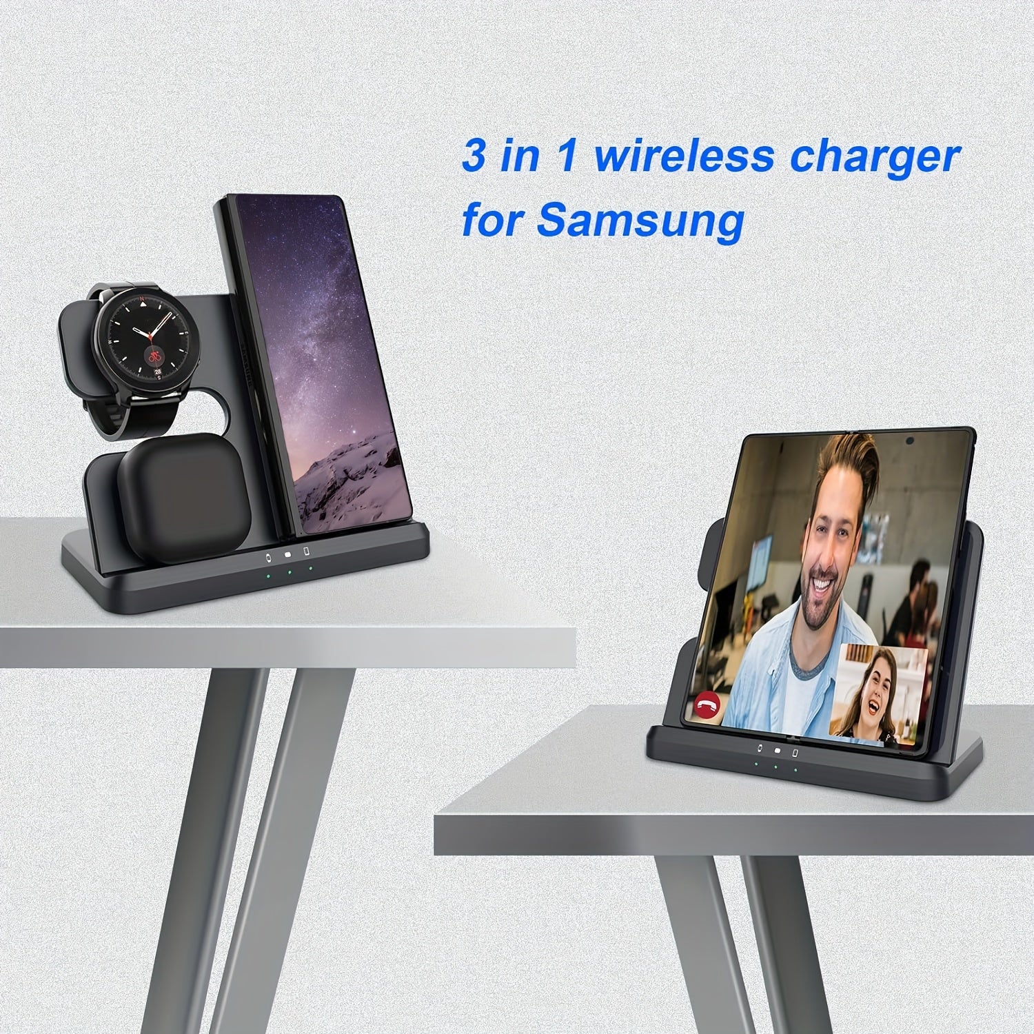 Station de Charge Sans Fil Triple | Pad de Charge Rapide 3-en-1 pour Android et iPhone King of Toys