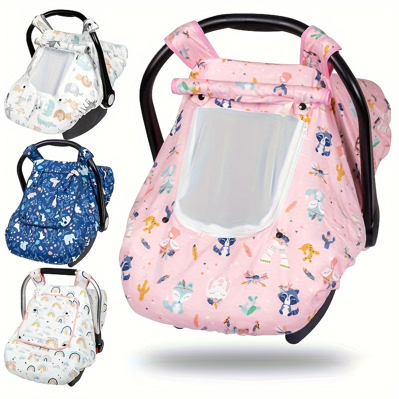 Housse de Siège Auto Bébé Hiver 3-en-1 - Couverture Minky Chaude et Coupe-Vent avec Fenêtre d'Aération - Cadeau de Naissance