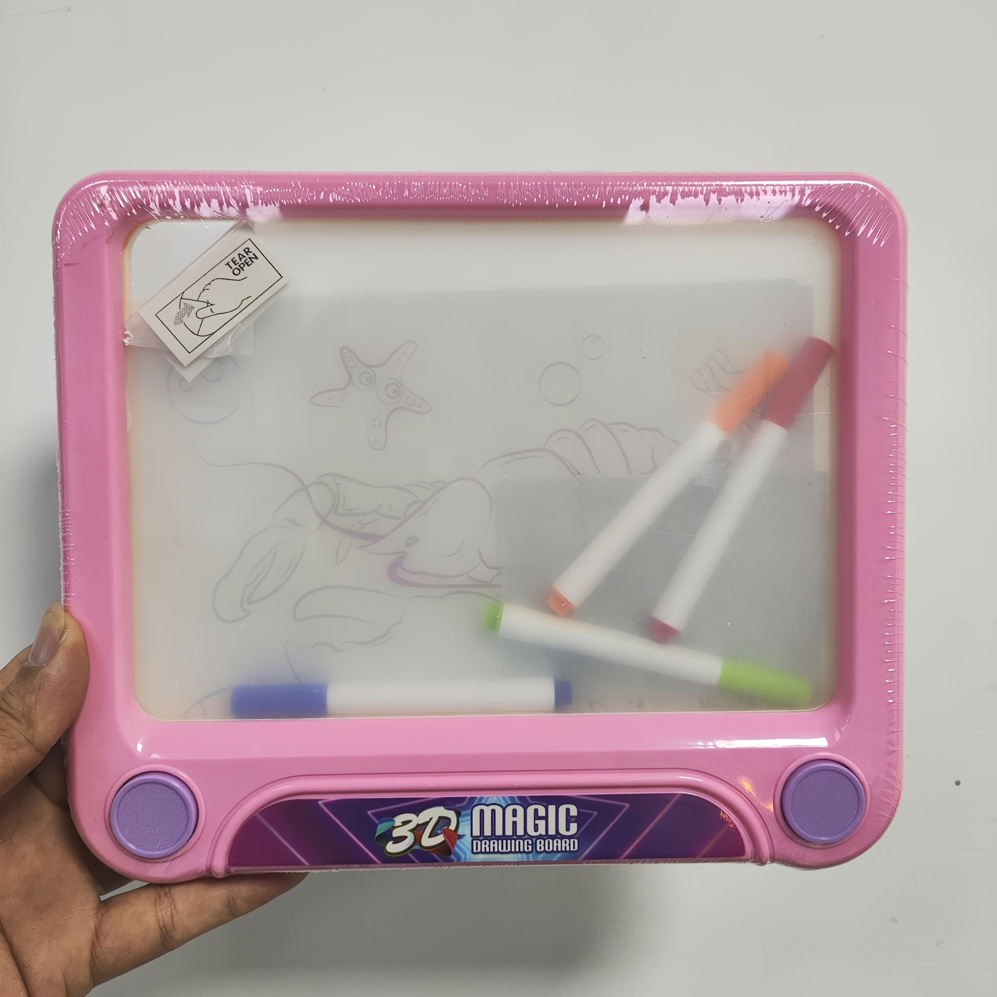 Tableau de Dessin Lumineux 3D pour Enfants | Jouet Créatif avec Stylos Colorés et Effets Magiques – Cadeau de Noël, Halloween et Nouvel An