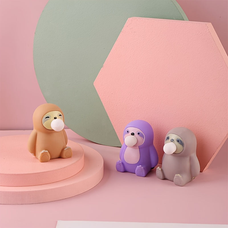 Jouet Anti-Stress Paresseux Mignon | Fidget Animal avec Compression Douce en Caoutchouc pour Soulager l'Anxiété et Fonction Bulles King of Toys