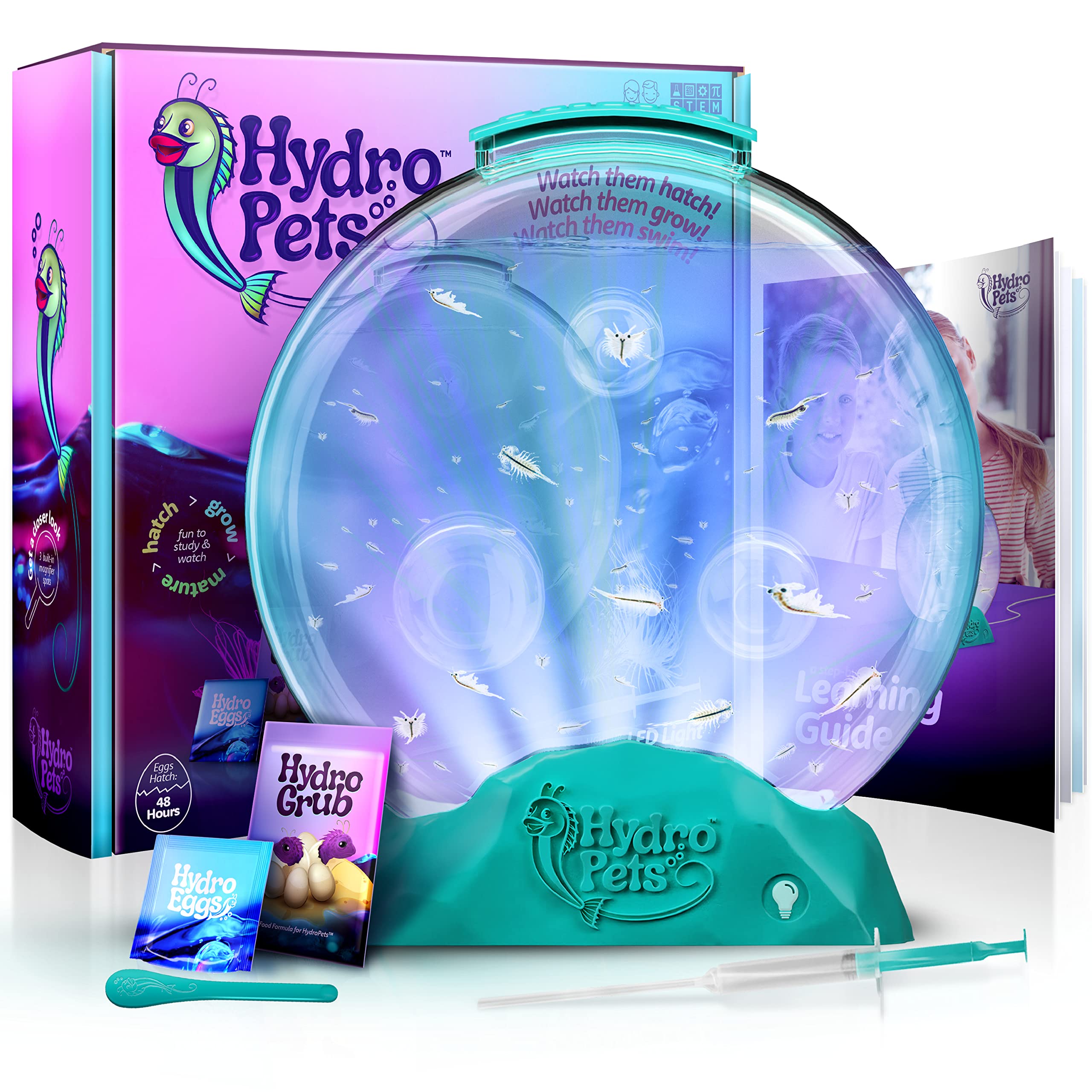 Kit Habitat HydroPets avec Lumière – Expérience Scientifique pour Enfants 6–12 Ans | Jouet Aquatique Éducatif
