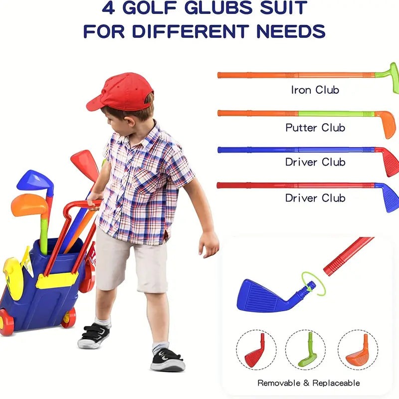 Voiturette de Golf avec Roues pour Enfants - Jouets Extérieurs pour Enfants de 4 Ans