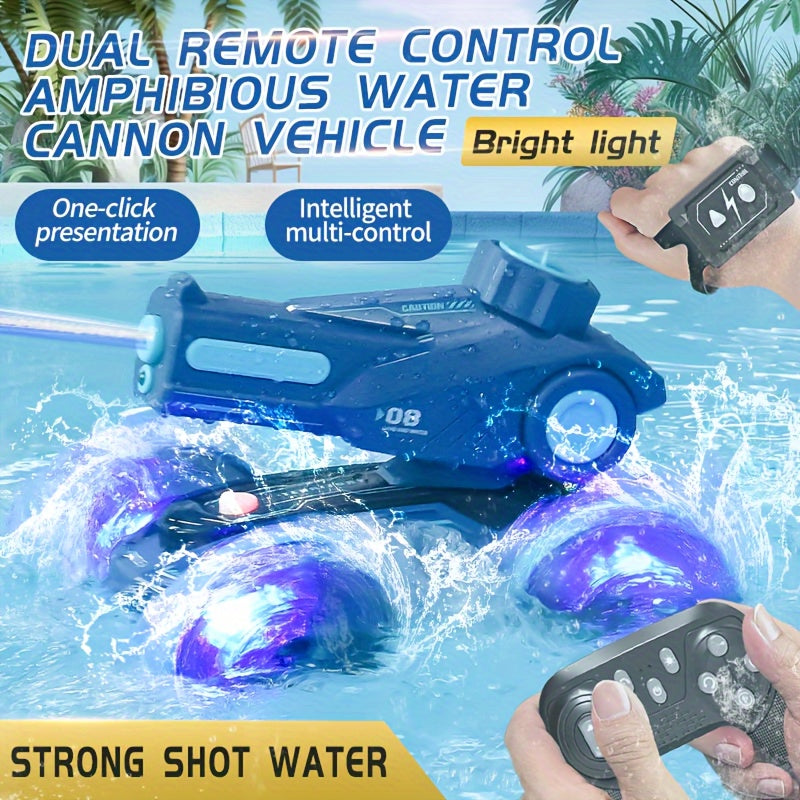 Voiture Télécommandée 360° Tout-Terrain | RC Amphibie avec Canon à Eau, Lumières LED, Détection Gestuelle & 4WD | Cadeau Enfant Garçon & Fille 6+ King of Toys